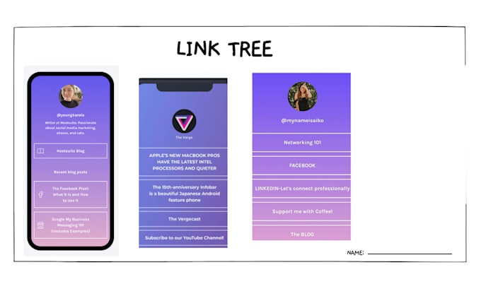 setup and customize linktree bio landing page for social media