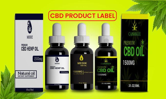 create cbd label design, bottle label, supplement label, and packaging design
