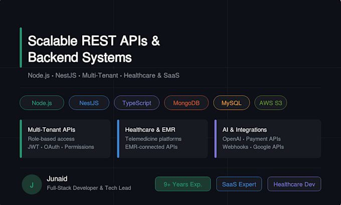 build scalable rest apis and backend systems using node js or nestjs