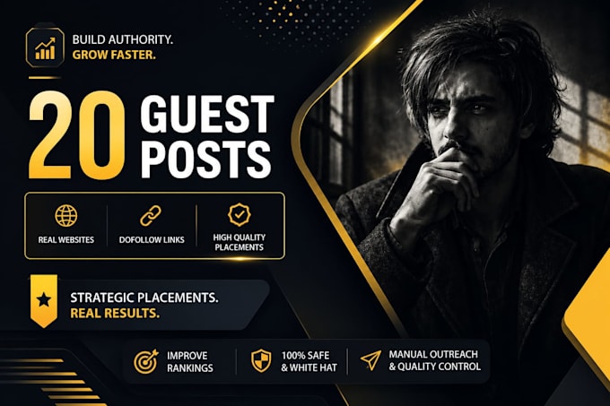 write and publish 20 guest posts for SEO ranking