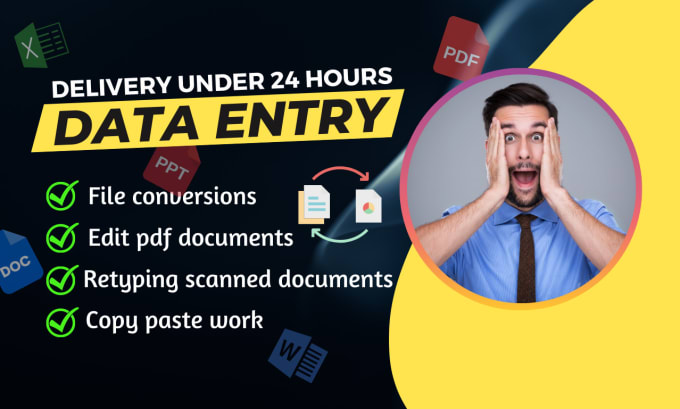 Do Data Entry File Conversion Pdf Editing Manual Typing And Copy Pasting Work By Metasurfer 4370