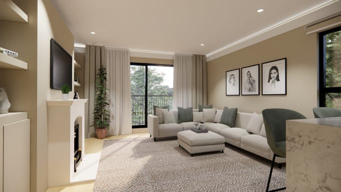 do sketchup 3d model and realistic rendering of 3d floor plans