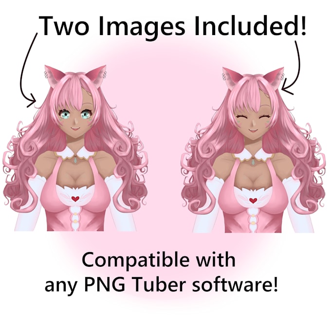 design and draw a 2d png tuber avatar