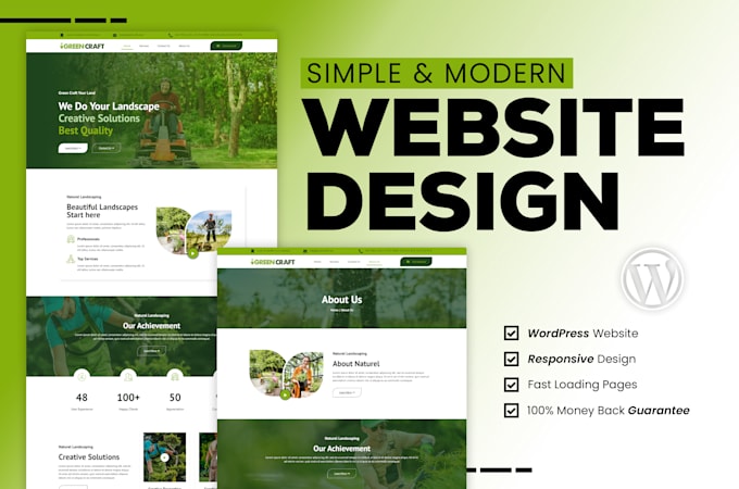 design landscaping, lawn care, farming, gardening website