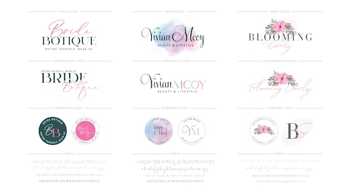 do beauty cosmetic feminine hair salon spa watercolor signature logo