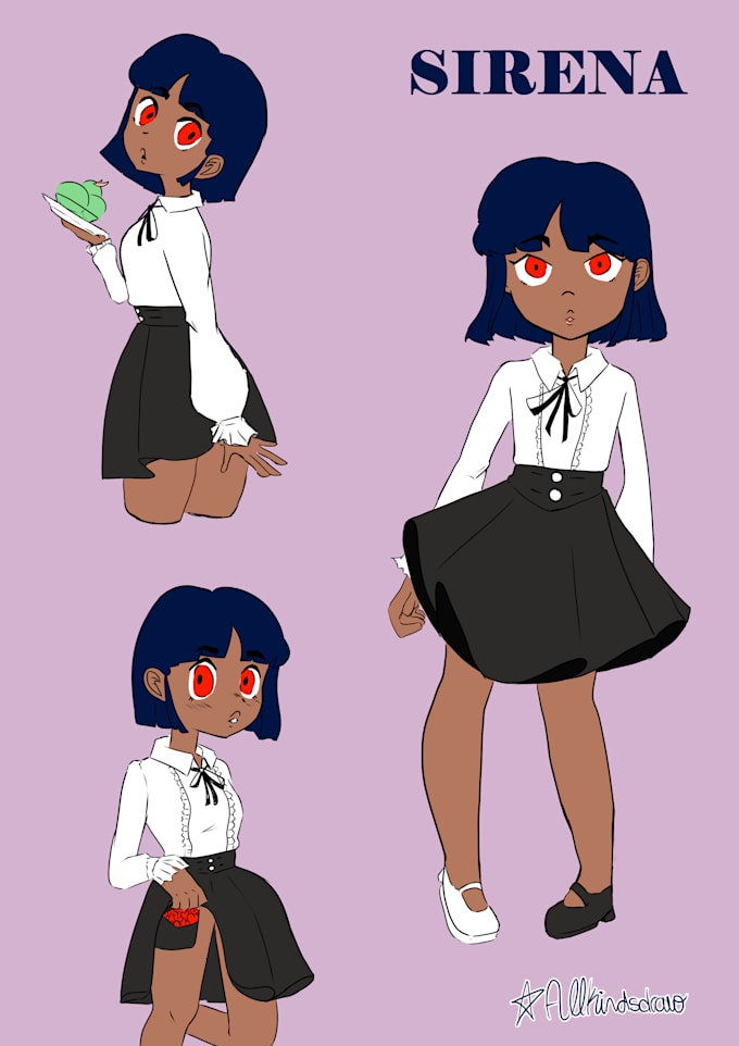 design character anime a4