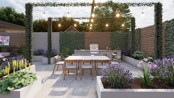 do backyard landscape design, 3d garden and patio plan