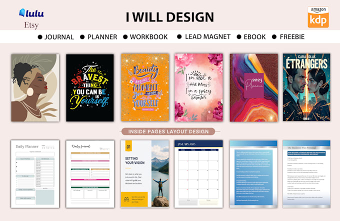 design professional planner, journal, workbook, ebook, lead magnet,freebie, pdf