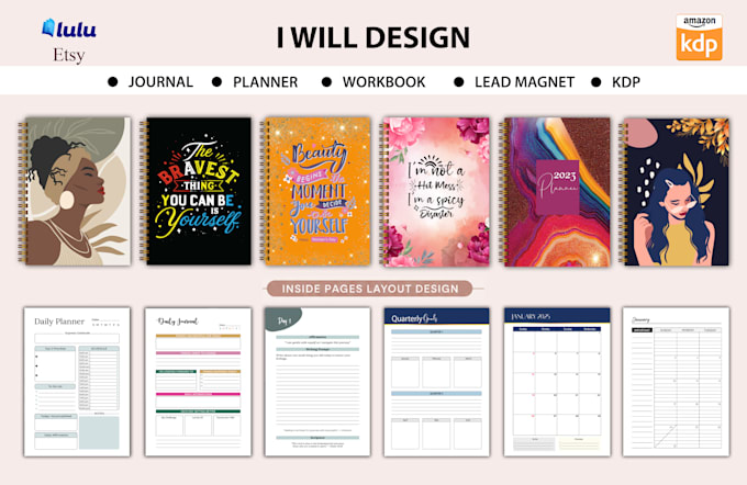 do professionally planner, journal, workbook, ebook, lead magnet, pdf design