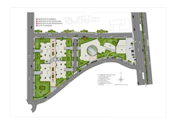 draw and render site plans, master plans for commercial use