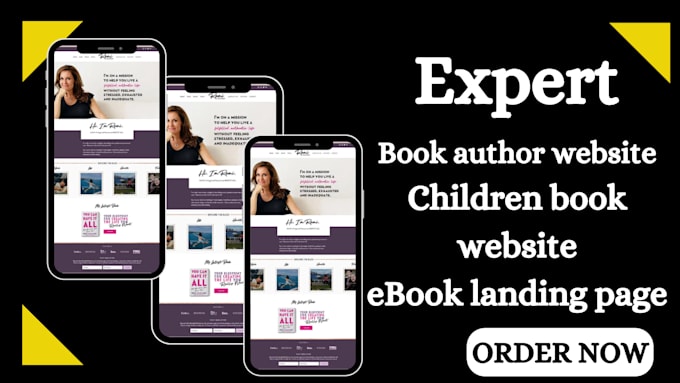 book author website, children book website, ebook landing page and website