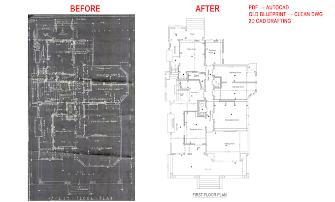 redraw sketches, images, and old blueprints in autocad