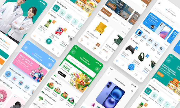 design mobile app ui, website ui or dashbaord ui