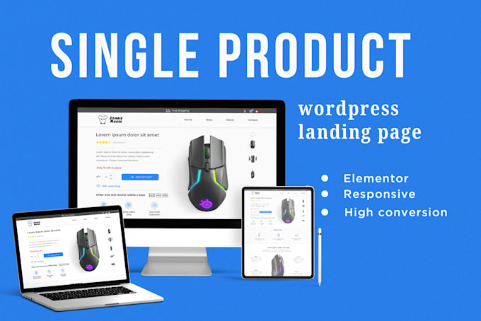 design single product wordpress page website