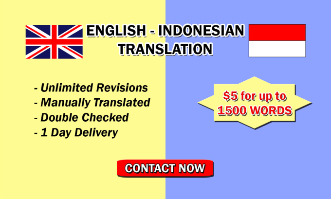 Translate Any Documents From English To Indonesian Or Vice, 52% OFF
