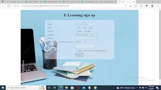 Create any web form for your website using html and css by Amandi ...