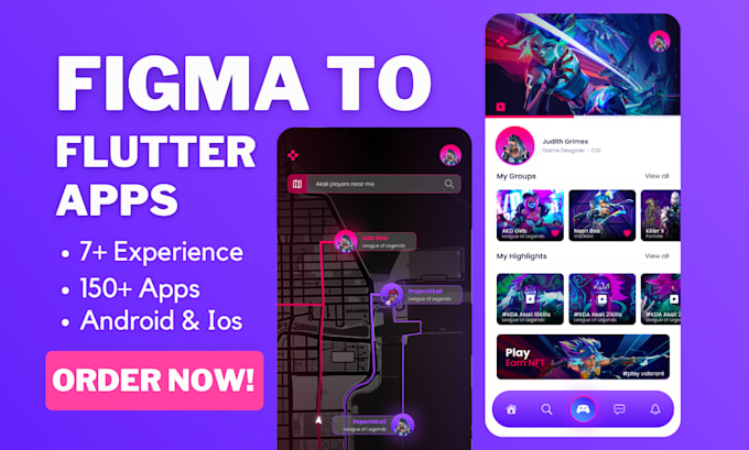 Convert figma to a flutter app and develop a flutter app by Dila ...
