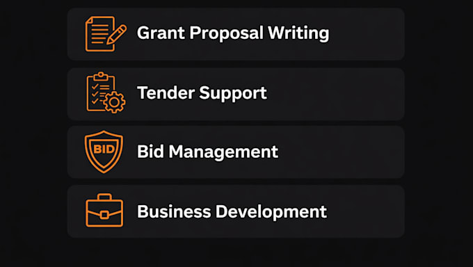 win grant proposal writing, tender ,bids and business development