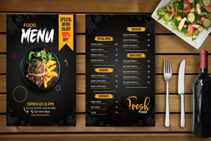 Design creative awesome restaurant food menu by Shohel_creative | Fiverr