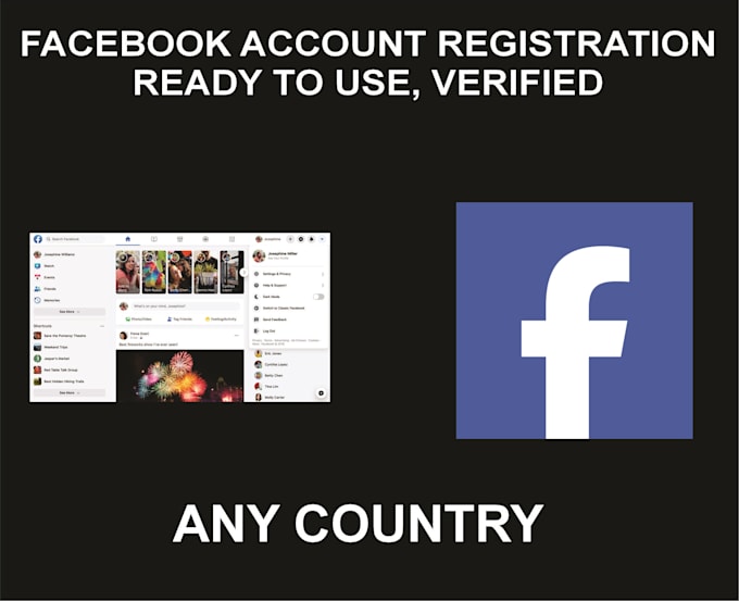 create new facebook account for you, active, ready to use