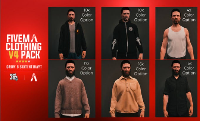 Make you a male and female custom fivem clothing pack by Bitfury1 | Fiverr