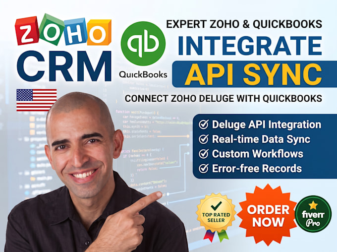 integrate quickbooks and zoho deluge API or 2 hours dev