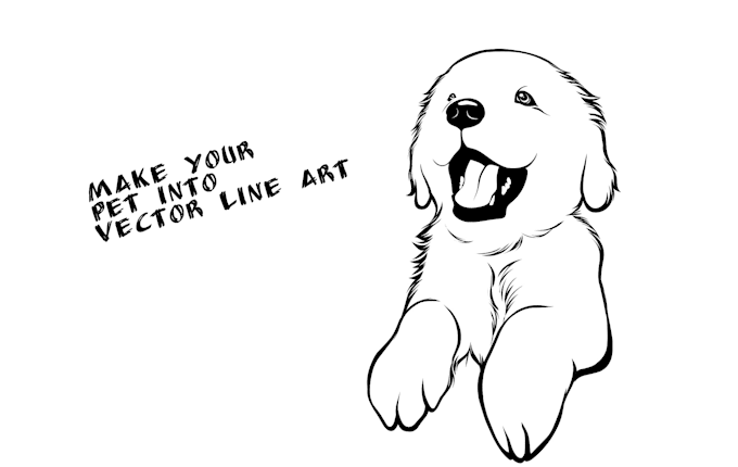 create vector line art for your dog,cat or any pet