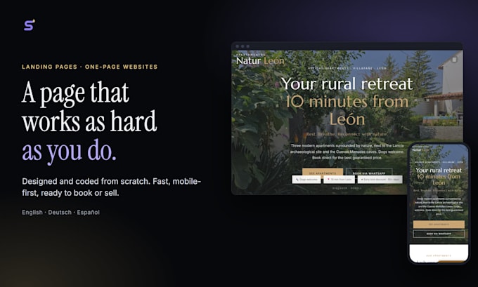 design a modern landing page for your business