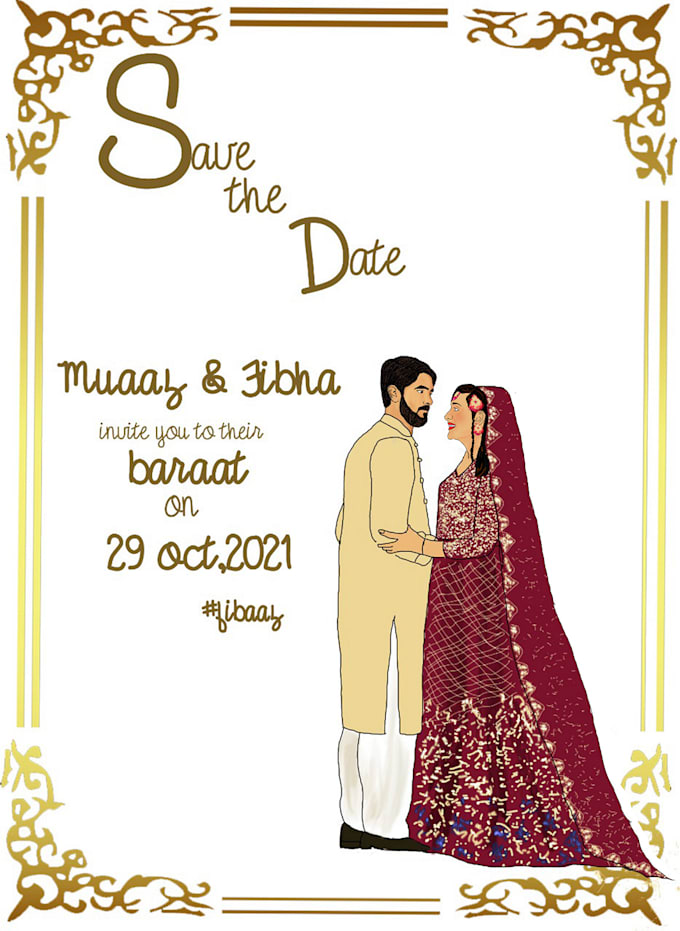 Baraat Hochzeitskarte