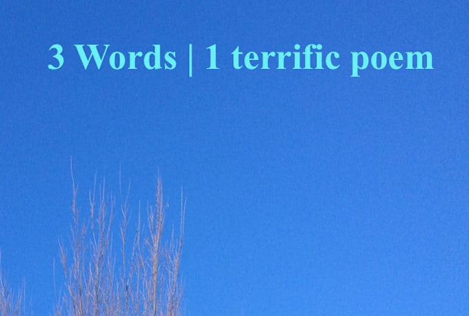write a poem using 3 words you choose