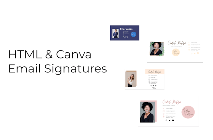 create a custom HTML or canva email signature