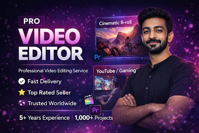 do video editing for youtube, ad, gig, event, any type