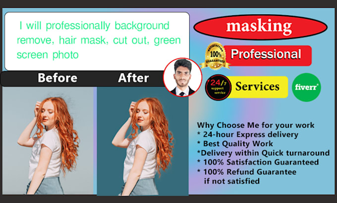 do professional cut out hair masking background removal