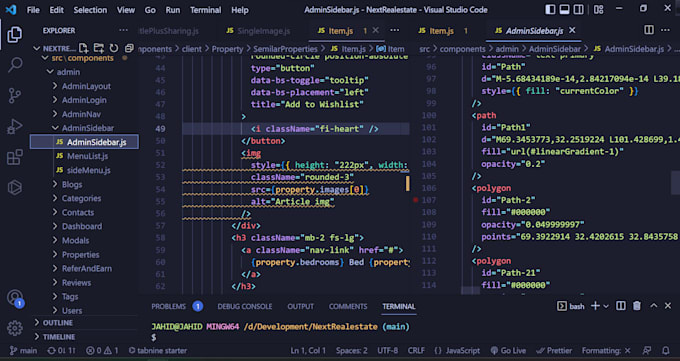 build or fix react and next js frontend with clean UI