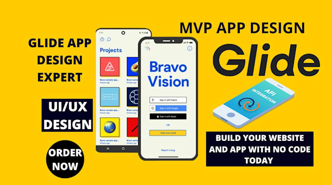 Do glide no code design, glide database design, and web app by ...