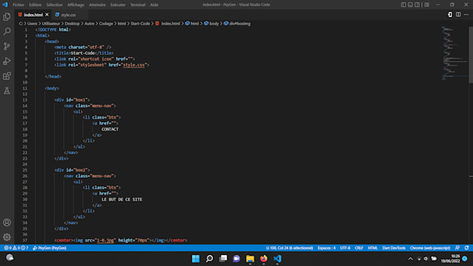 1 code in html 2 code in css 3 or both by Startcode | Fiverr