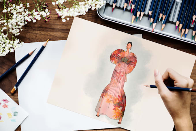 draw a fashion illustration, sketch, or design collection
