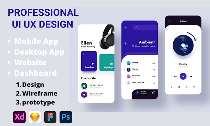 Do ui ux design for ios and android app by Designguru04 | Fiverr