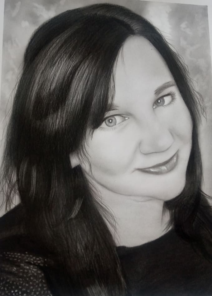 creat a charcoal portrait drawing for you