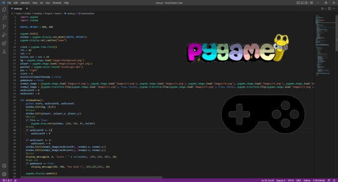 Create a 2d game using python and pygame by Sapient_ | Fiverr