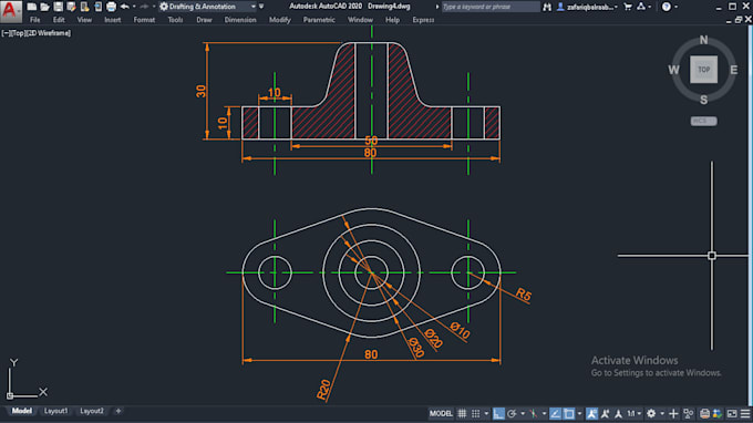 Make 2d and 3d mechanical drawing in autocad by Zafariqbalrdj | Fiverr