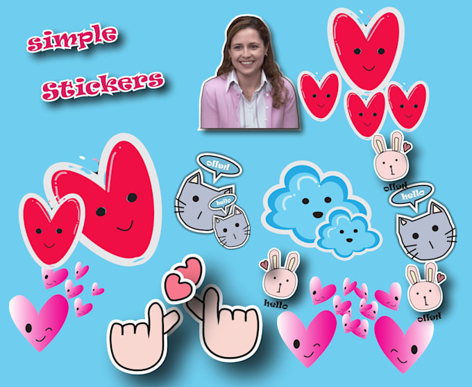 Create cutest cartoon stickers and human stickers by Leenamax Fiverr
