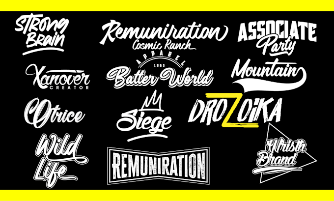 do typography design, dj, music logo