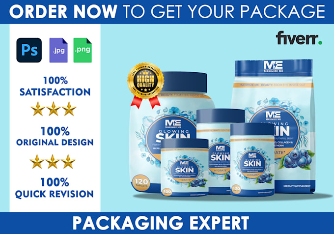 make professional supplement product packaging and mockup