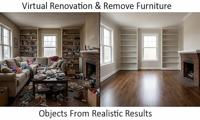 do virtual renovation and remove furniture and objects from realistic results