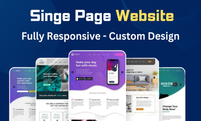 Create single page website, one page website, custom website in html ...