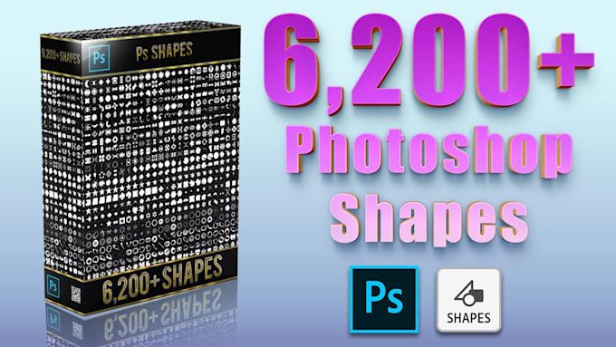 send 6,200 photoshop shapes pack hot offer