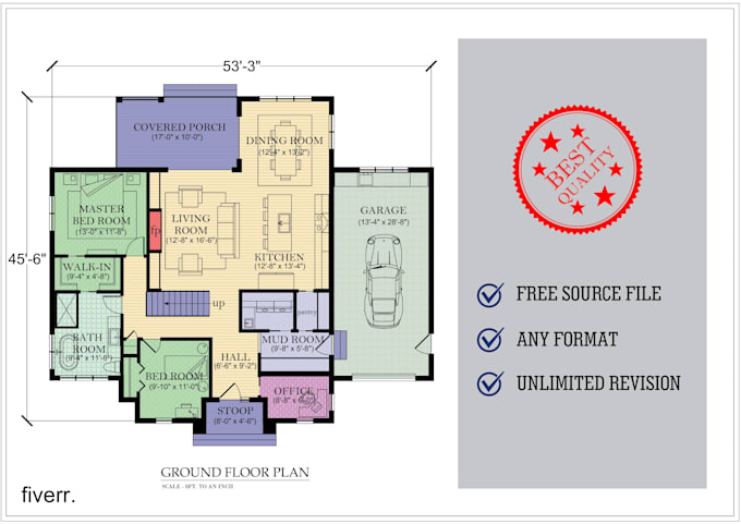 draw house plan, 2d floor plan and elevation in autocad