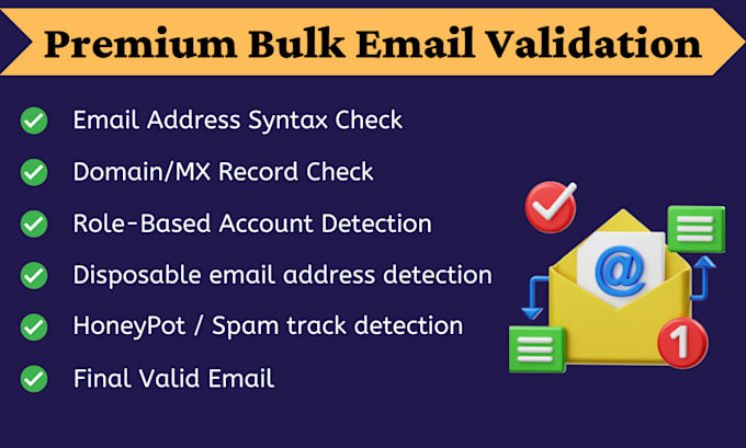 Do bulk email validation, verification, and list cleaning service by ...
