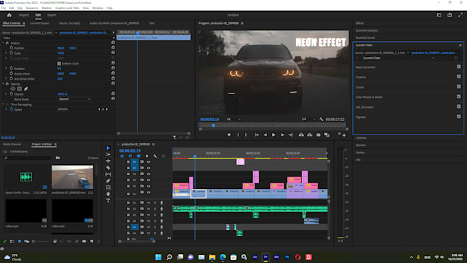 edit car videos with cinematic look